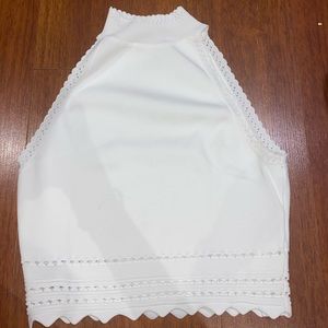 Zara white cropped turtle neck